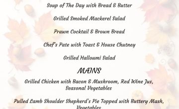 2 Course Autumn Lunch Menu for just £20!